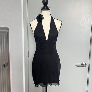 NEW motel rock flower rose mesh halter backless dress